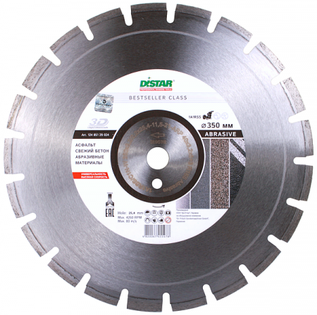 Distar 1A1RSS Bestseller Asphalt Abrasive 350x3.2x6+3xF4